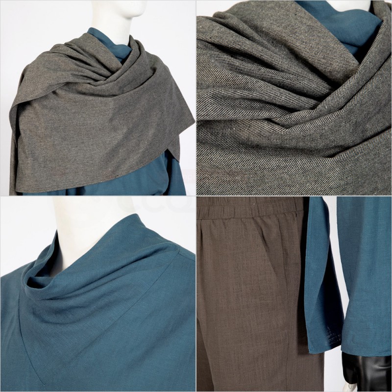Star Wars Obi-Wan Kenobi Jedi Master Cosplay Costume Halloween Outfit