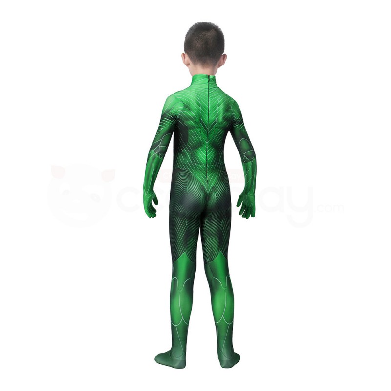 Children Hal Jordan Zentai Jumpsuit Green Cosplay Costume