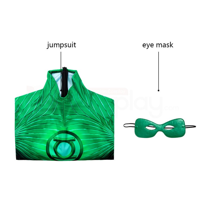 Kids Hal Jordan Zentai Jumpsuit Green Super Hero Cosplay Costumes