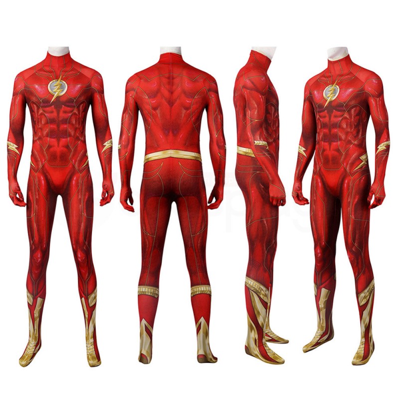 2022 Barry Allen Jumpsuit Red Polyester Cosplay Costume