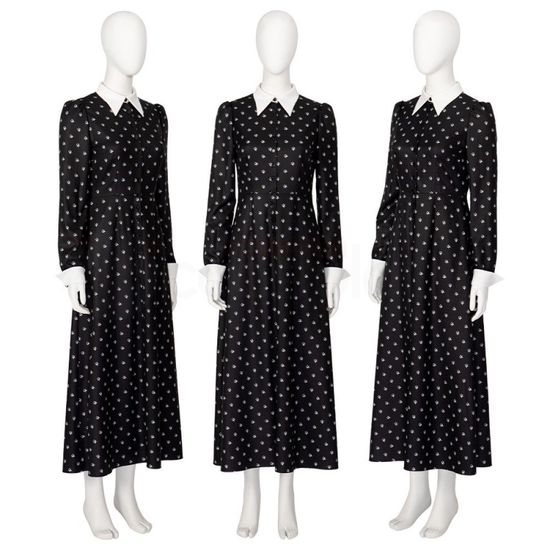 2022 Wednesday Addams Black Dress The Addams Family Cosplay Costume