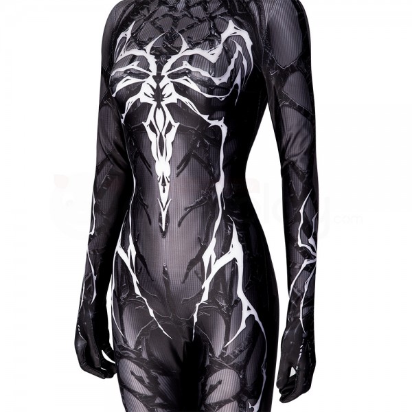 Lady Venom Black Jumpsuit Queen of Dark Spider Women Cosplay Costume