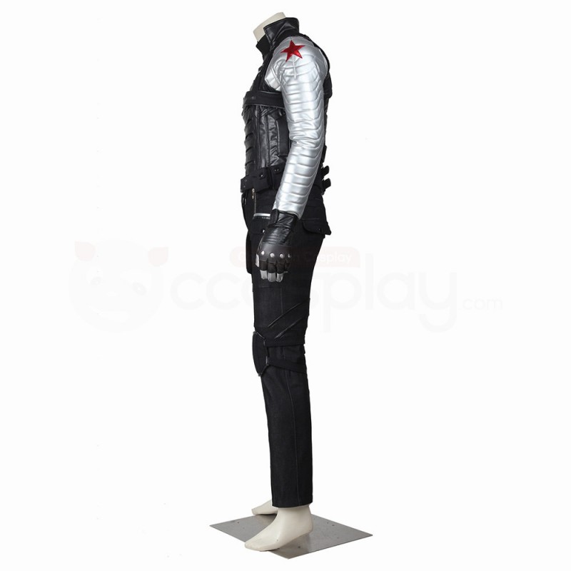 Captain America 2 The Winter Soldier Bucky Barnes Cosplay Costume