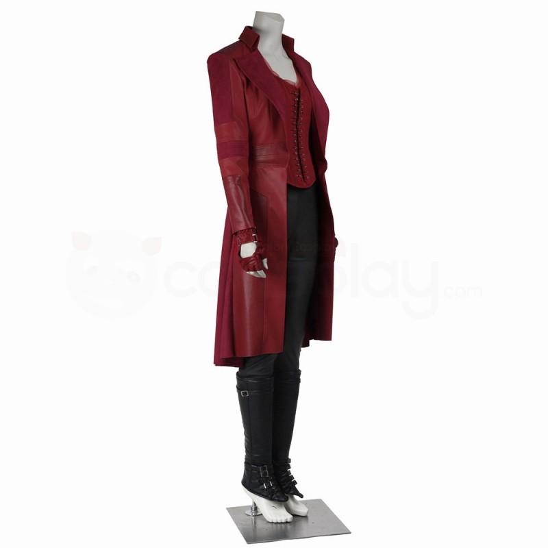 America Civil War Scarlet Witch Cosplay Costume Wanda Maximoff Red Suit