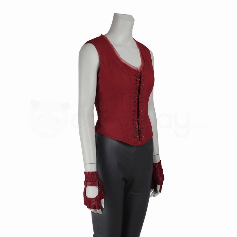 America Civil War Scarlet Witch Cosplay Costume Wanda Maximoff Red Suit