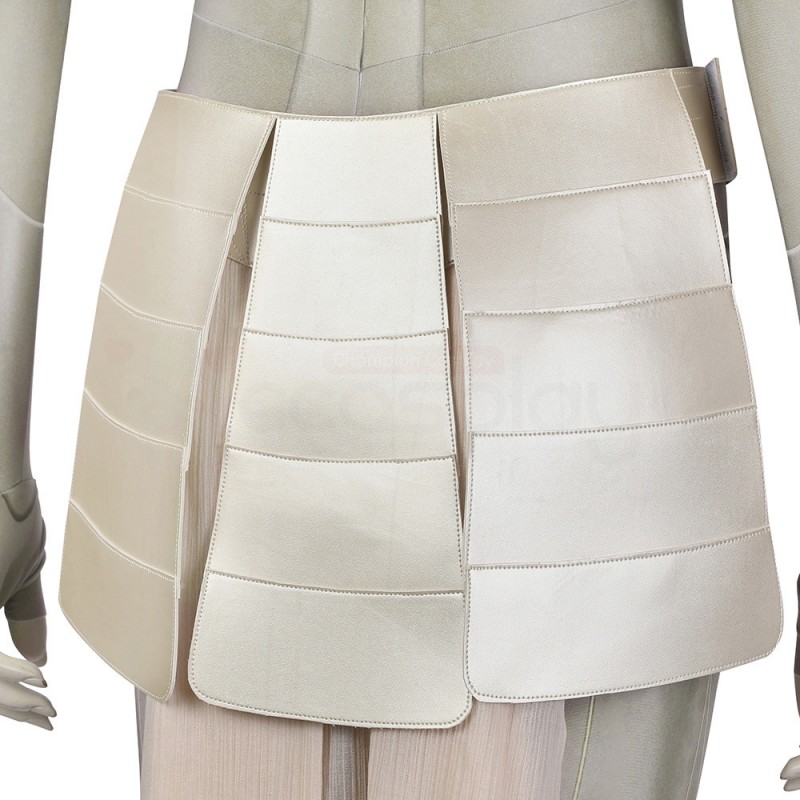 Eternals Thena Cosplay Costume White Uniform Suit
