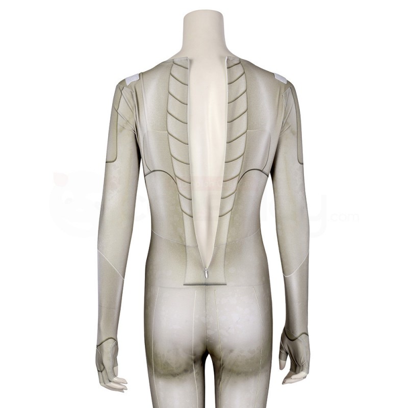 Eternals Thena Cosplay Costume White Uniform Suit