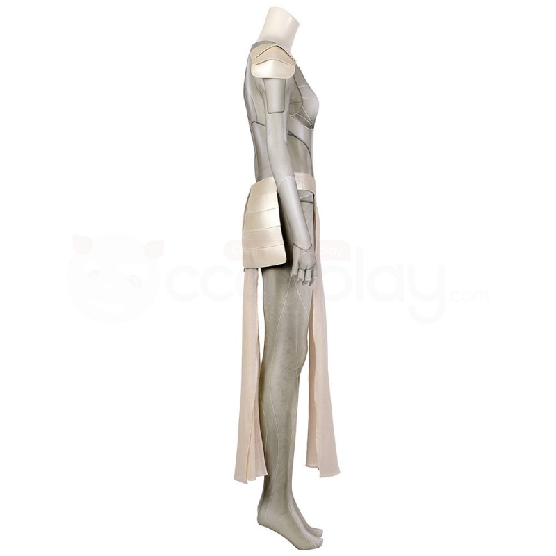 Eternals Thena Cosplay Costume White Uniform Suit