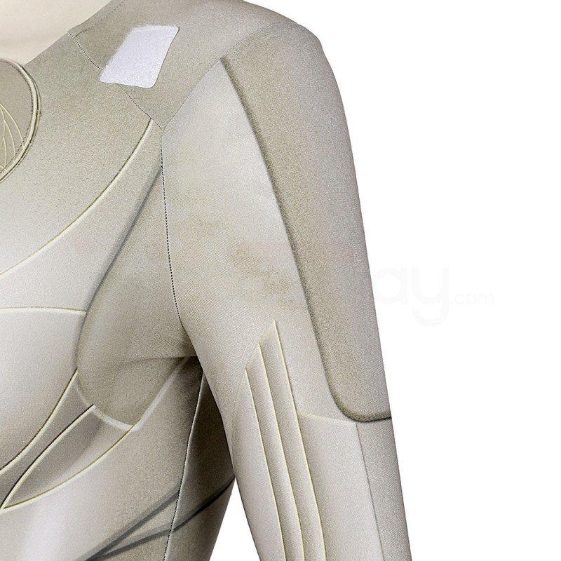 Eternals Thena Cosplay Costume White Uniform Suit