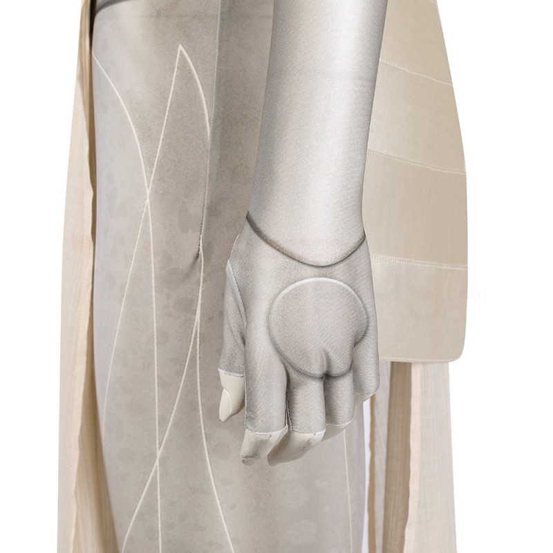 Eternals Thena Cosplay Costume White Uniform Suit