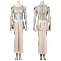 Eternals Thena Cosplay Costume White Uniform Suit