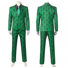 Bruce Wayne Riddler Green Costume Edward Nashton Cosplay Suit