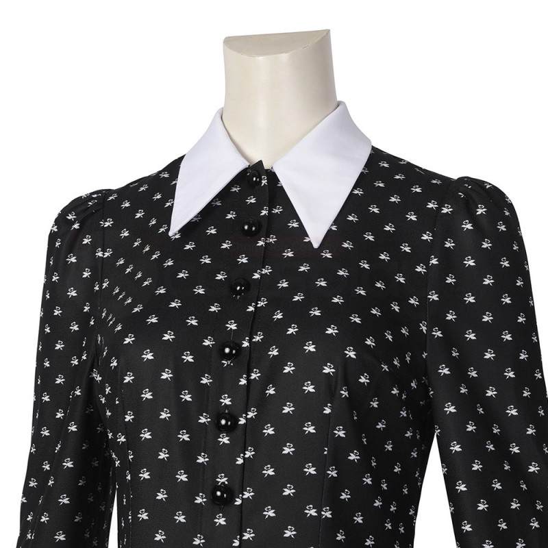 The Addams Family Black Dress Wednesday Addams Cosplay Costume