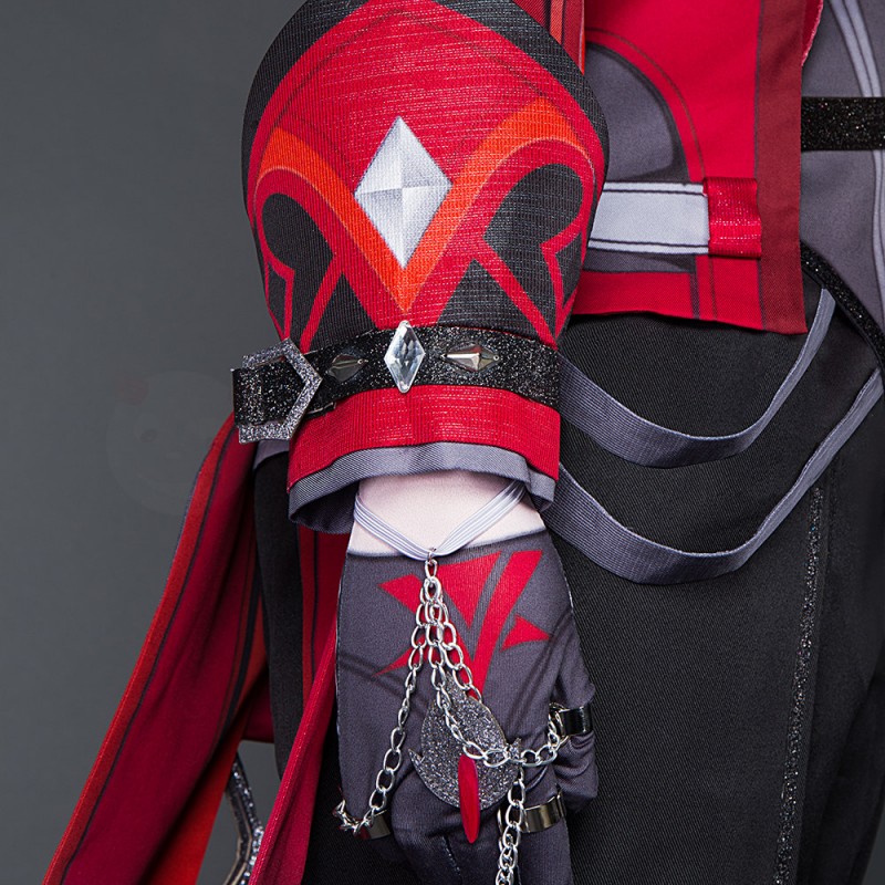 Genshin Impact Diluc Cosplay Costume Red Suit