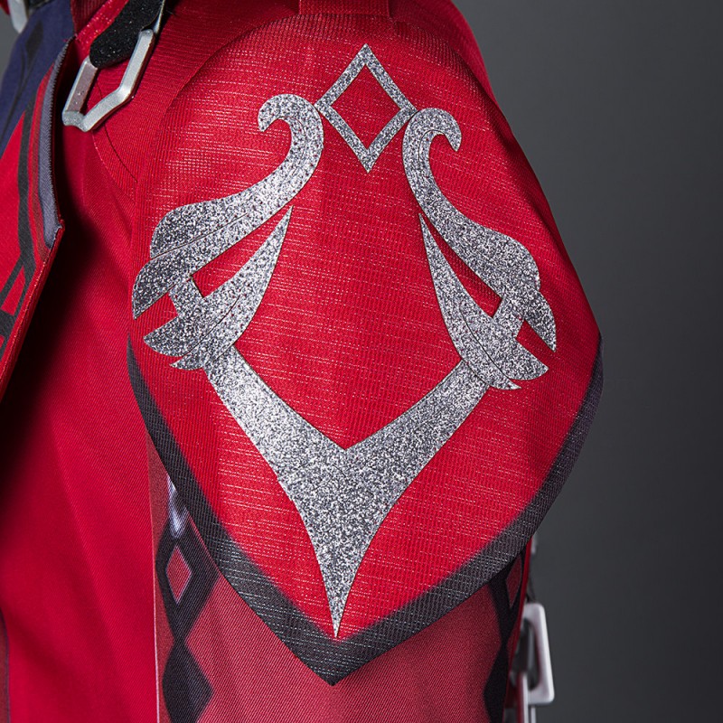 Genshin Impact Diluc Cosplay Costume Red Suit