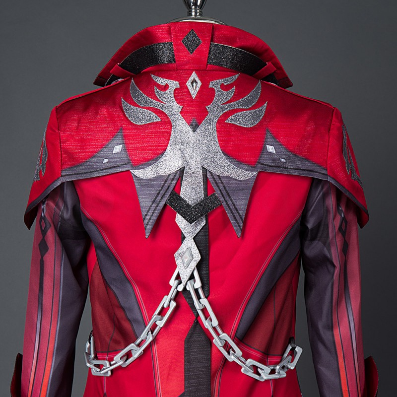 Genshin Impact Diluc Cosplay Costume Red Suit