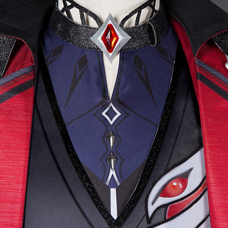 Genshin Impact Diluc Cosplay Costume Red Suit