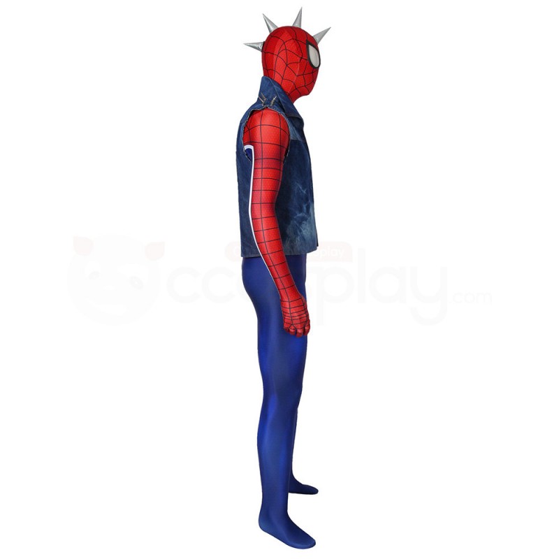 Spiderman Punk-Rock Jumpsuit The Spider-Punk Suit Hobart Brown Cosplay Costume