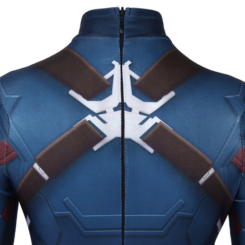 Kids Captain America 3D Jumpsuit Avengers Endgame Steven Rogers Cosplay Costume