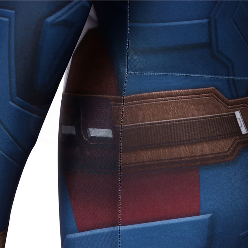 Kids Captain America 3D Jumpsuit Avengers Endgame Steven Rogers Cosplay Costume