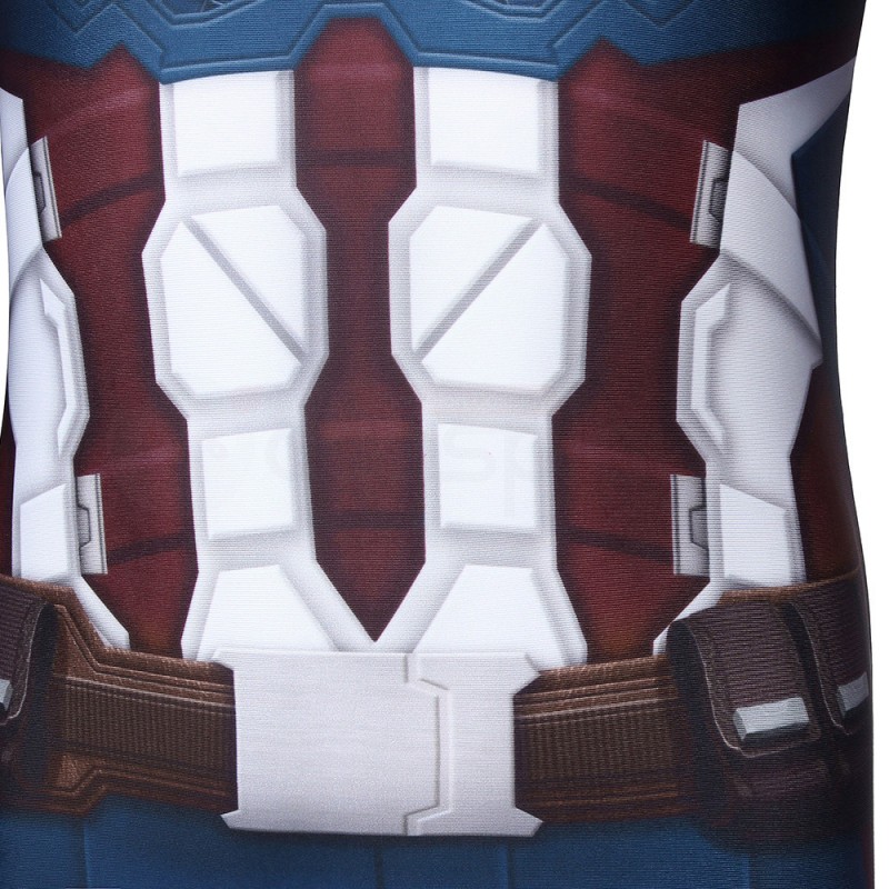 Kids Captain America 3D Jumpsuit Avengers Endgame Steven Rogers Cosplay Costume