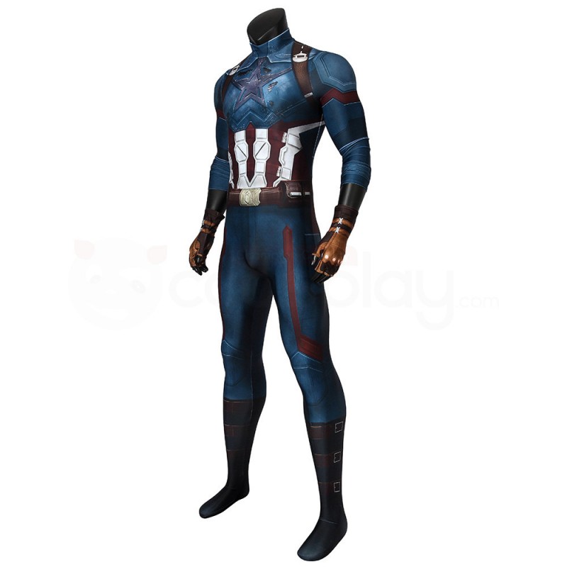 Captain America Jumpsuit Avengers Infinity War Steve Rogers Cosplay Costume