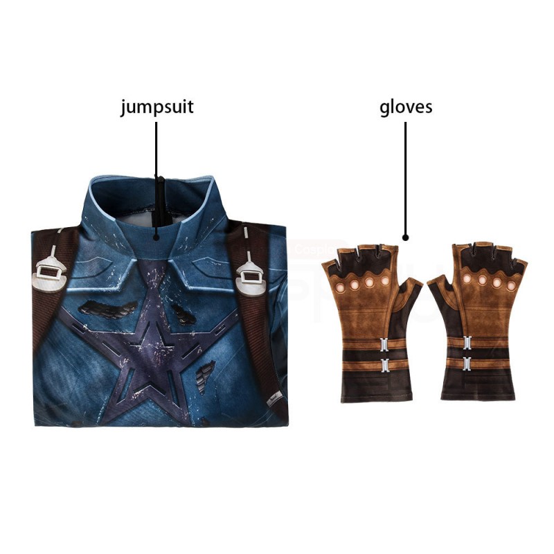 Captain America Jumpsuit Avengers Infinity War Steve Rogers Cosplay Costume