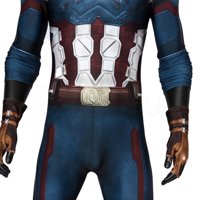 Captain America Jumpsuit Avengers Infinity War Steve Rogers Cosplay Costume