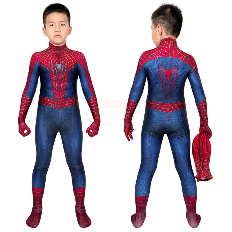 The Amazing Spider-Man Zentai 3D Jumpsuit Kids Peter Parker Cosplay Costume