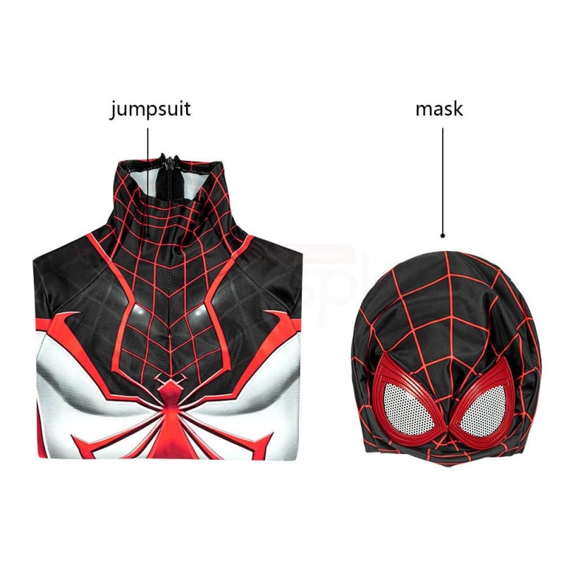 Kids Spider-Man TRACK Suit White Spiderman Miles Morales Cosplay Costume