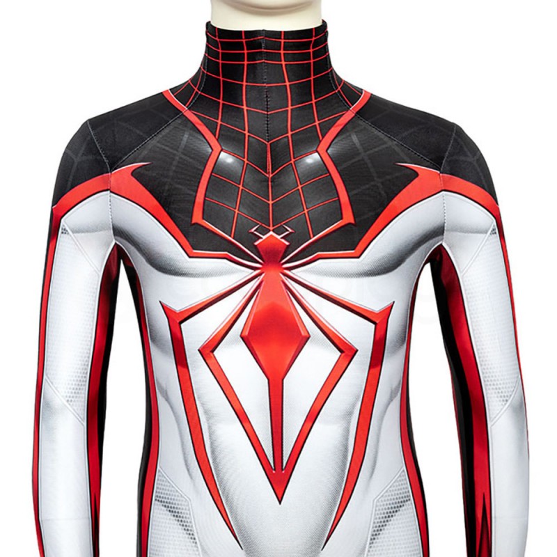 Kids Spider-Man TRACK Suit White Spiderman Miles Morales Cosplay Costume