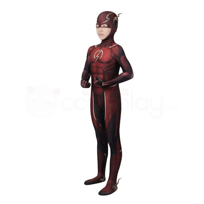 Barry Allen Red Jumpsuit Cosplay Costume for Children