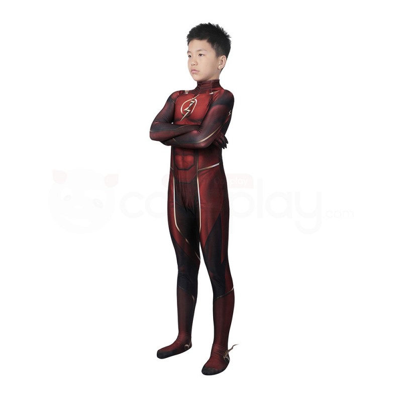 Barry Allen Red Jumpsuit Cosplay Costume for Children