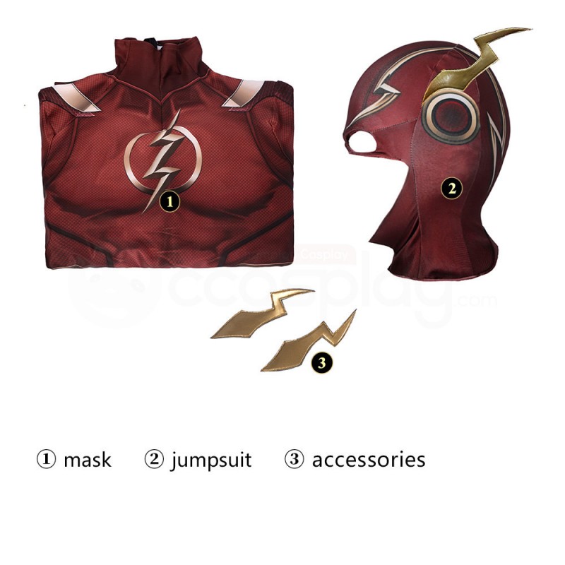 Barry Allen Red Jumpsuit Cosplay Costume for Children