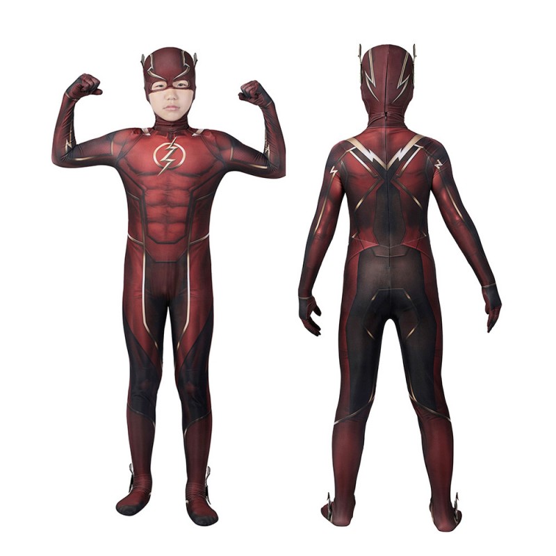 Barry Allen Red Jumpsuit Cosplay Costume for Children
