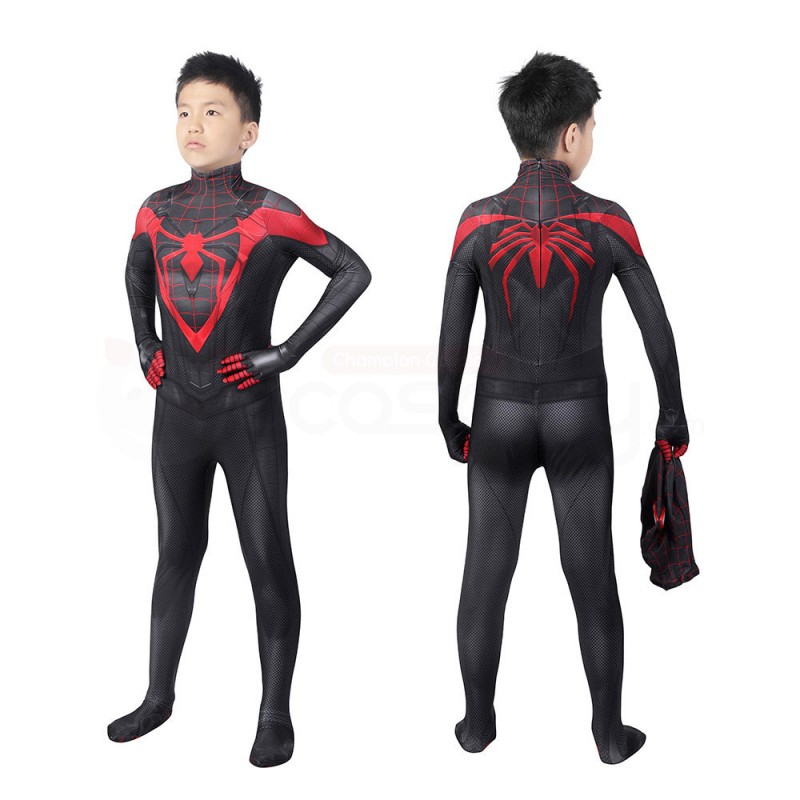 Spider-Man Miles Morales PS5 Cosplay Costume Spiderman Suit for Kids