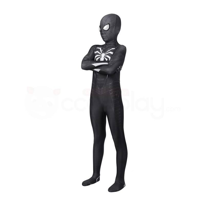 Kids Spiderman Miles Morales Suit Spider Man Venom Black Cosplay Costume