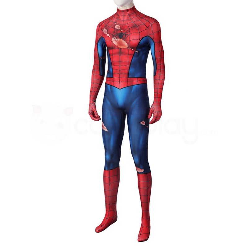 Spider-Man PS5 Classic Suit Spiderman Damaged Cosplay Costume