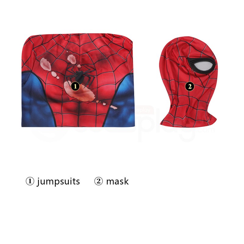 Spider-Man PS5 Classic Suit Spiderman Damaged Cosplay Costume