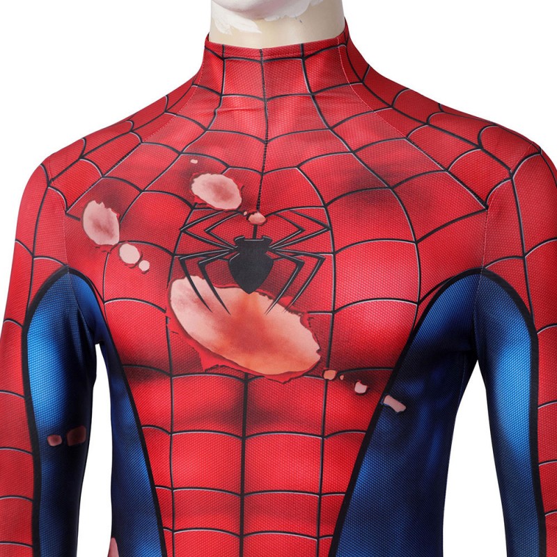Spider-Man PS5 Classic Suit Spiderman Damaged Cosplay Costume