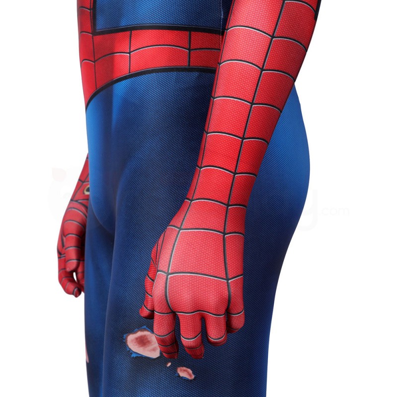 Spider-Man PS5 Classic Suit Spiderman Damaged Cosplay Costume