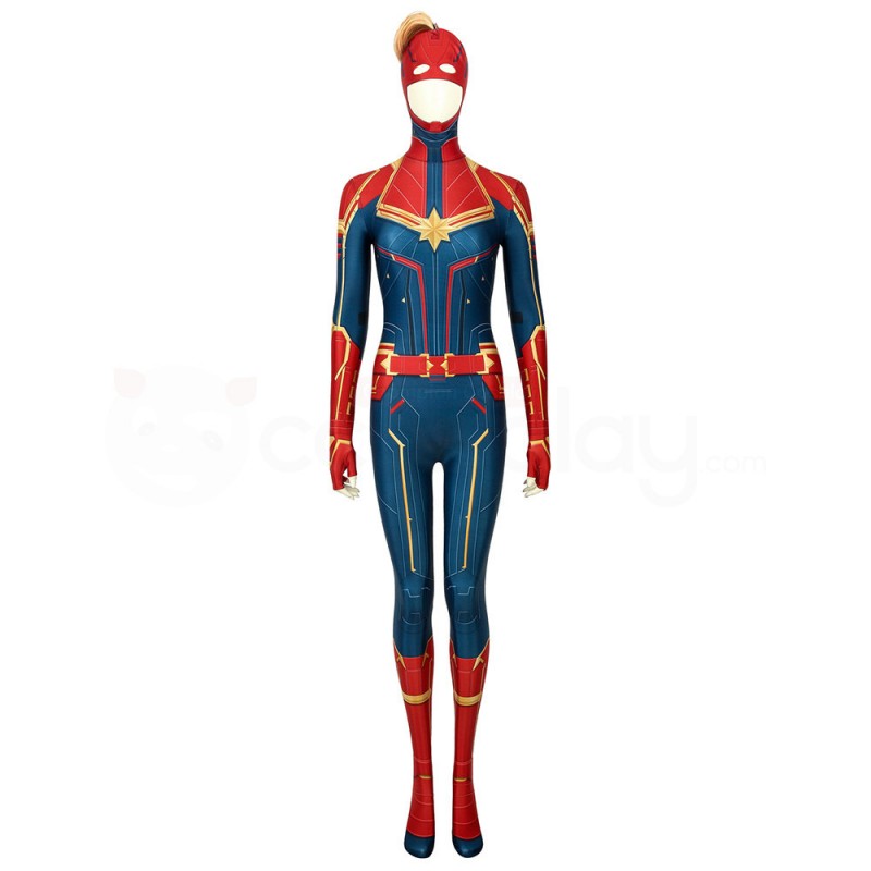Carol Danvers Cosplay Costume Captain Marvel Cosplay Jumpsuit