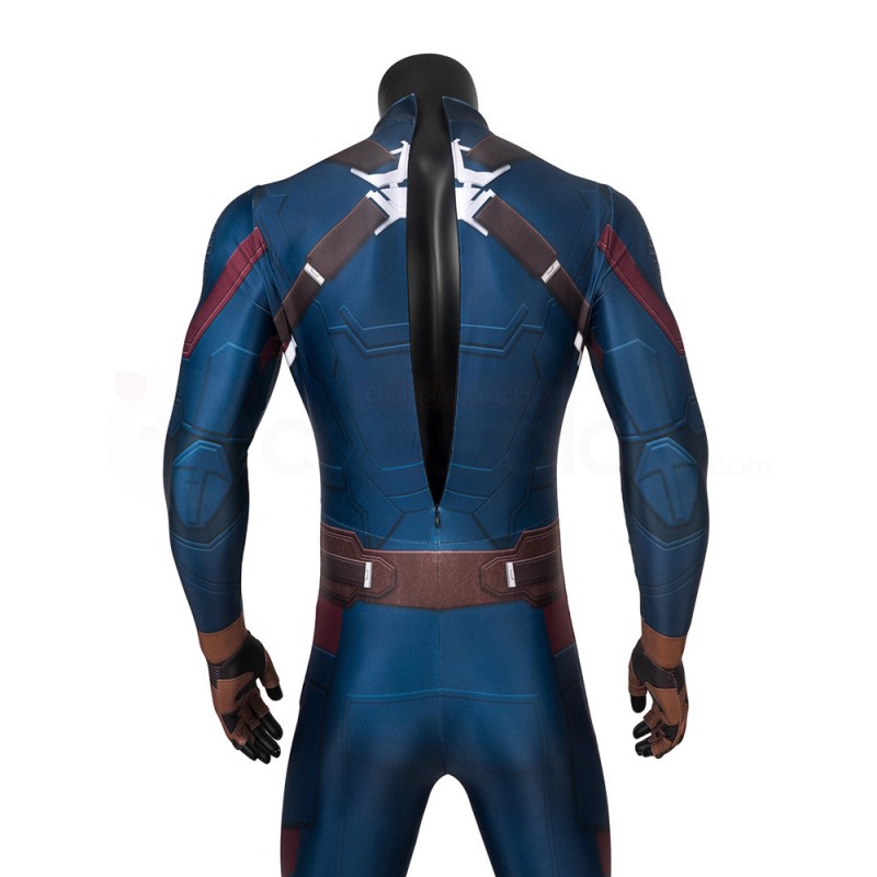 Captain America Jumpsuit Avengers 4 Endgame Steve Rogers Cosplay Costume