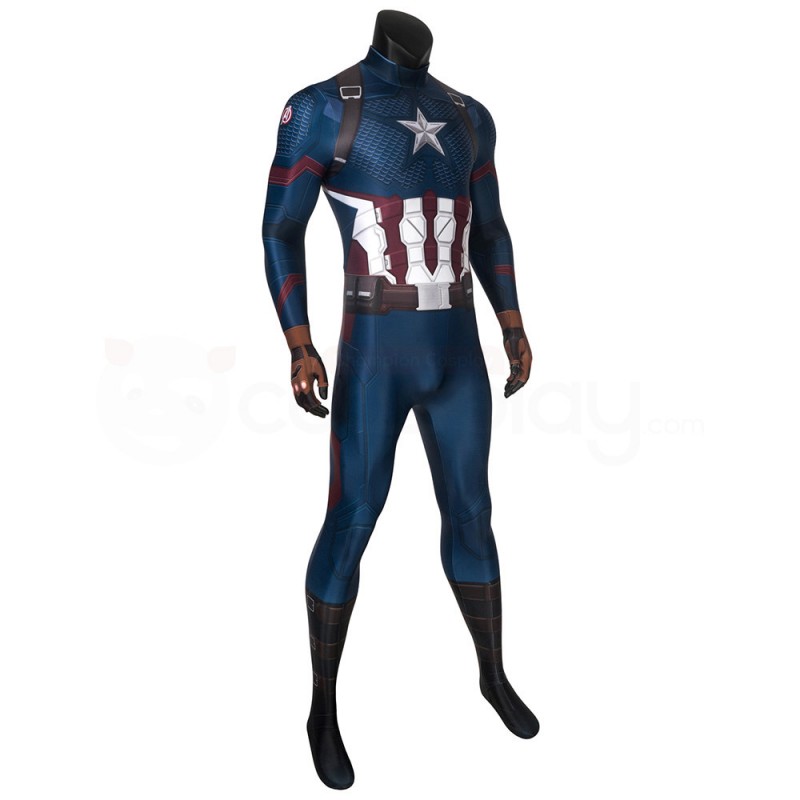 Captain America Jumpsuit Avengers 4 Endgame Steve Rogers Cosplay Costume