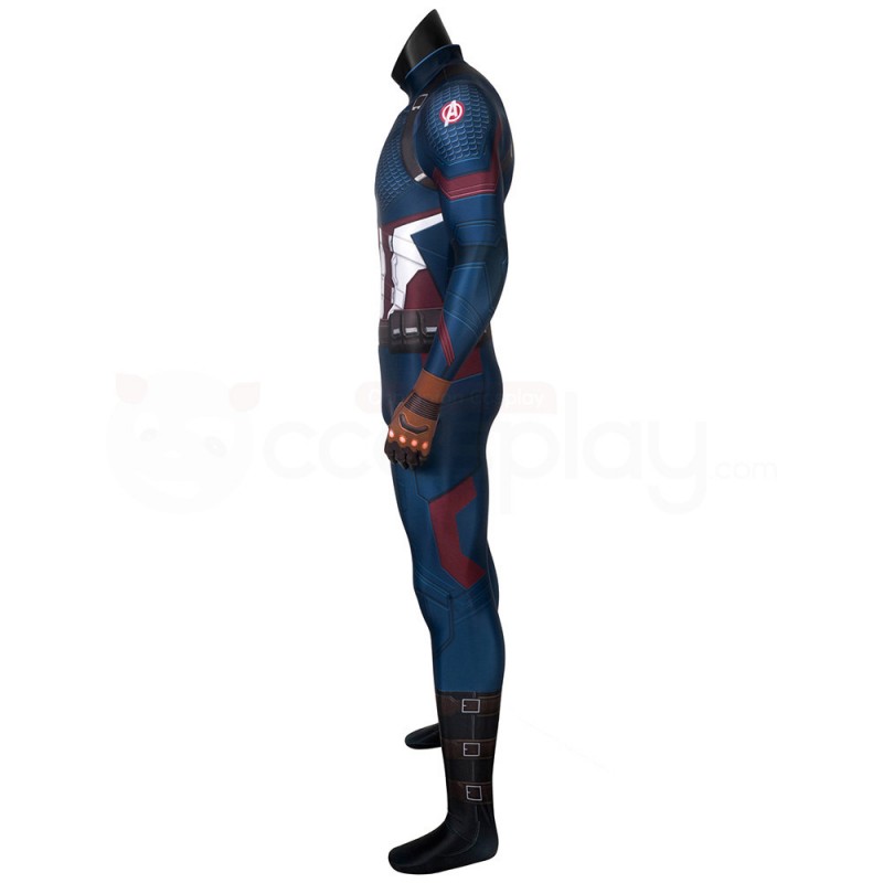 Captain America Jumpsuit Avengers 4 Endgame Steve Rogers Cosplay Costume