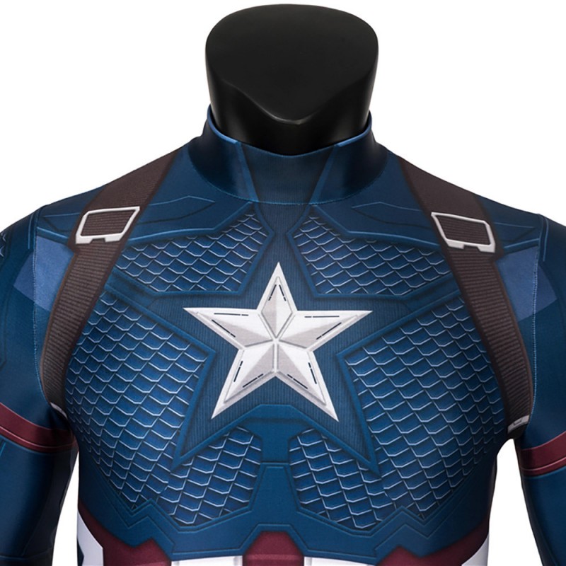 Captain America Jumpsuit Avengers 4 Endgame Steve Rogers Cosplay Costume