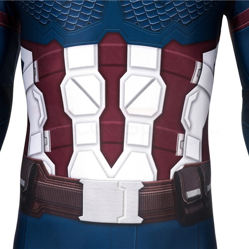 Captain America Jumpsuit Avengers 4 Endgame Steve Rogers Cosplay Costume