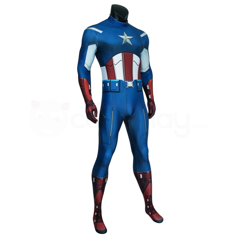 The Avengers Steve Rogers Bodysuit Captain America Cosplay Costume