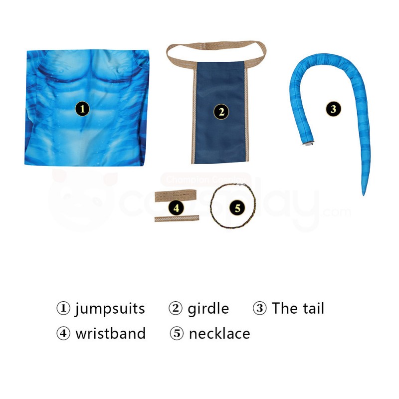 Avatar 2 The Way of Water Jake Sully Cosplay Costume Halloween Jumpsuit