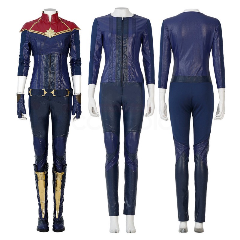 2022 New Captain Marvel Cosplay Suit Carol Danvers Blue Costume